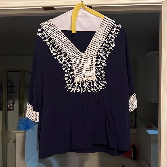 Beautiful navy blue with cream white Art Deco - Picture 3 of 3